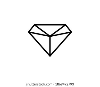 Diamond line icon. Vector symbol in trendy flat style on white background. Web sing for design.