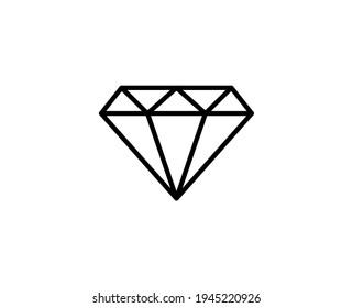 Icono de línea de diamante. Símbolo vectorial en estilo plano y a la moda sobre fondo blanco. Canto web para diseño.