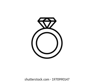 Diamond line icon. Vector symbol in trendy flat style on white background. Web sing for design.