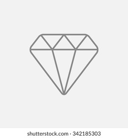 Diamond Line Icon für Web-, Mobil- und Infografiken. Vektorgrafik, dunkelgraues Symbol einzeln auf hellgrauem Hintergrund.