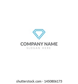 Plantilla de diseño vectorial de logotipo de línea de diamantes