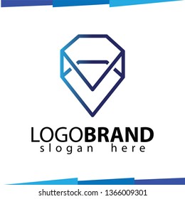 Diamond Line Logo Vector Template
