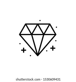 Diamond line thin icon on white background. Vector illustration eps10.