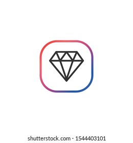 Diamond  - Line Vector Icon