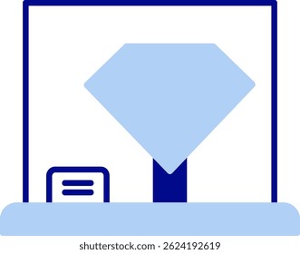 Diamant Linie Vektor Symbol Design