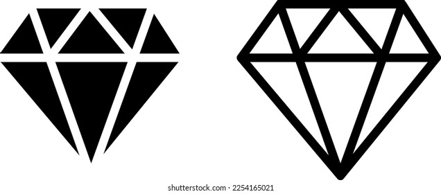 Diamond - Line Vector Icon illustration on white background..eps