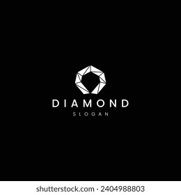 Logotipo vectorial de línea de diamantes