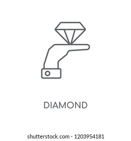 Diamond linear icon. Diamond concept stroke symbol design. Thin graphic elements vector illustration, outline pattern on a white background, eps 10.