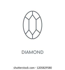 Diamond linear icon. Diamond concept stroke symbol design. Thin graphic elements vector illustration, outline pattern on a white background, eps 10.