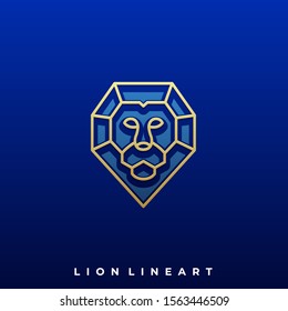 Diamond Lion Luxury Illustration Vector Design Template. Suitable for Creative Industry, Multimedia, Entertainment, Educations, Shop, and any related Business