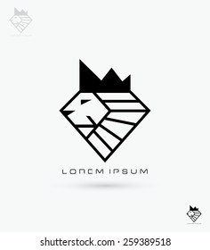 Diamond lion symbol - vector illustration