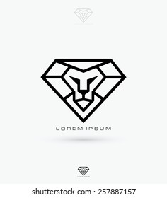 Diamond lions symbol - vector illustration