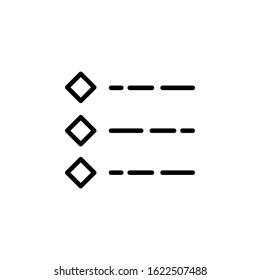 diamond list icon design line style. Perfect for application, web, logo and presentation template