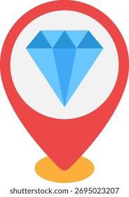 Diamond Location Pin Pointer Icon