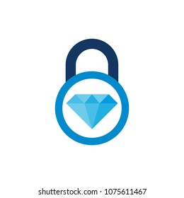 Diamond Lock Logo Icon Design