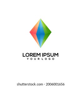 Diamond logo colorful illustration vector