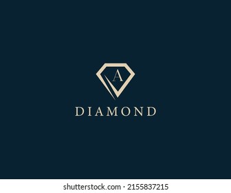 Diamond Logo Concept sign icon symbol Design with Letter A. Vector illustration logo template