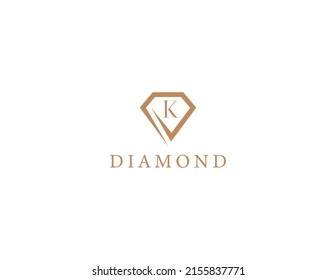 Diamond Logo Concept sign icon symbol Design with Letter K. Vector illustration logo template