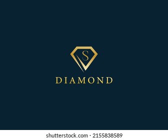 Diamond Logo Concept sign icon symbol Design with Letter S. Vector illustration logo template