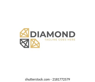 Diamond Logo Concept sign icon symbol Design with Letter A. Jewellery Logo. Vector illustration logo template