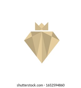 Diamond logo with crown icon vector