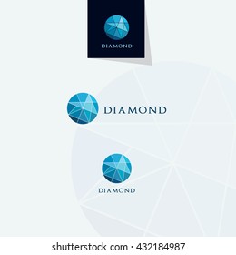Diamond logo, Crushing abstract pattern. Colorful precious stone logotype.