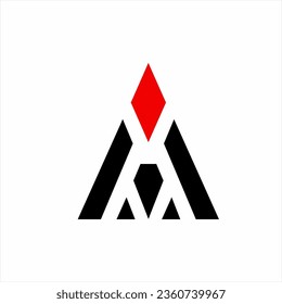 Diseño del logotipo de diamante con el concepto de la letra AX en espacio negativo.