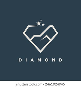 Diseño de logotipo de diamante con concepto creativo Vector de Premium