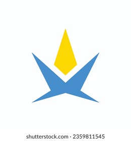 Diamond logo design with crown concept Premium Vector