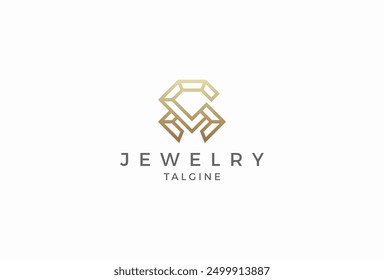 Diamond logo design, diamonds form the letter C and M, jewelry logo design template design element, vector illustration