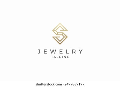 Diamond logo design, diamond forming letter S, jewelry logo design template design element, vector illustration