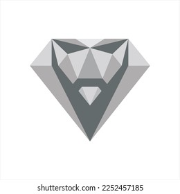 Diamond logo design with fox head concept.