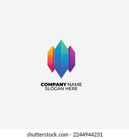 diamond logo design gradient colorful vector