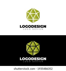 Diamond logo design green logotype vector template