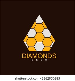 Diamond logo design with a honeycomb concept.