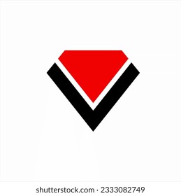 Diamond logo design with letter V.
