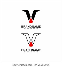 Diamond logo design with letter V concept.