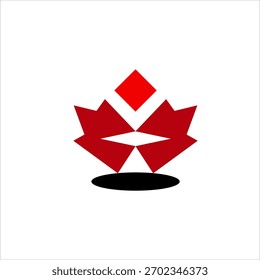 Logotipo de diamante design com recorte de folha de bordo.