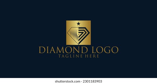 Diamond logo design with modern style premium vector