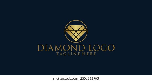Diseño de logotipo de diamantes con un vector premium de estilo moderno