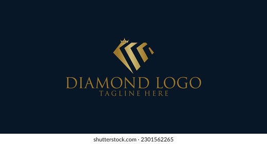 Diamond logo design with modern style premium vector