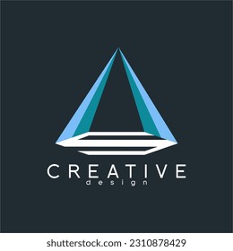 Diseño de logotipo de diamantes con concepto de pirámide y letra S.