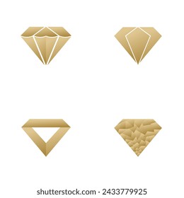 Conjunto de diseño de logotipo de diamante con concepto de ilustración