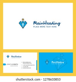Diamond  Logo design with Tagline & Front and Back Busienss Card Template. Vector Creative Design