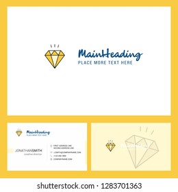 Diamond Logo design with Tagline & Front and Back Busienss Card Template. Vector Creative Design