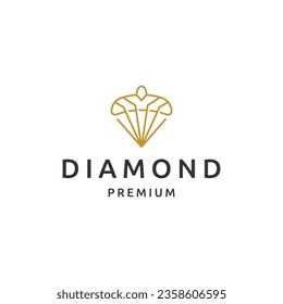 Plantilla de diseño de logotipo de diamantes vector plano