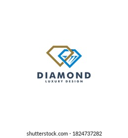 Diamond Logo Design Vektorgrafik. 