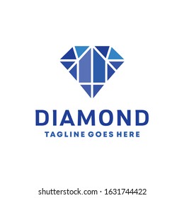 Diamond logo design vector template with Modern Concept style. gem Symbol and crystal icon for Web, gemstone, shop, jewelry, finance, Company And Business.