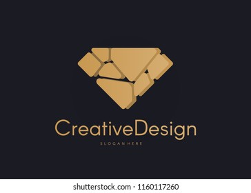 Diamond Logo. Easy to edit change size, color, and text
