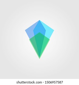 diamond logo gems stone overlapping vector illustration design